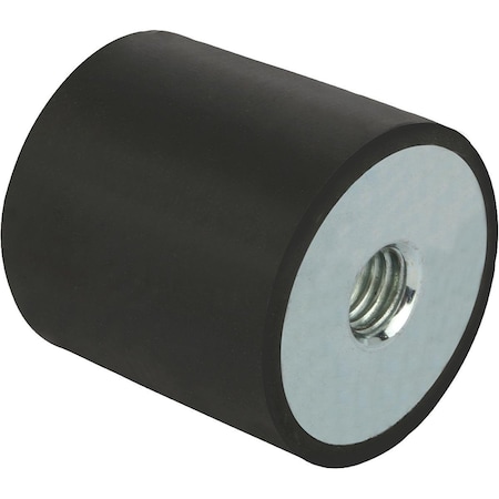 Rubber Buffer Type C Thread M04, D=15, H=15, Ss, Comp:Elast. Natural Rubber Shore 55A, Comp:Blk